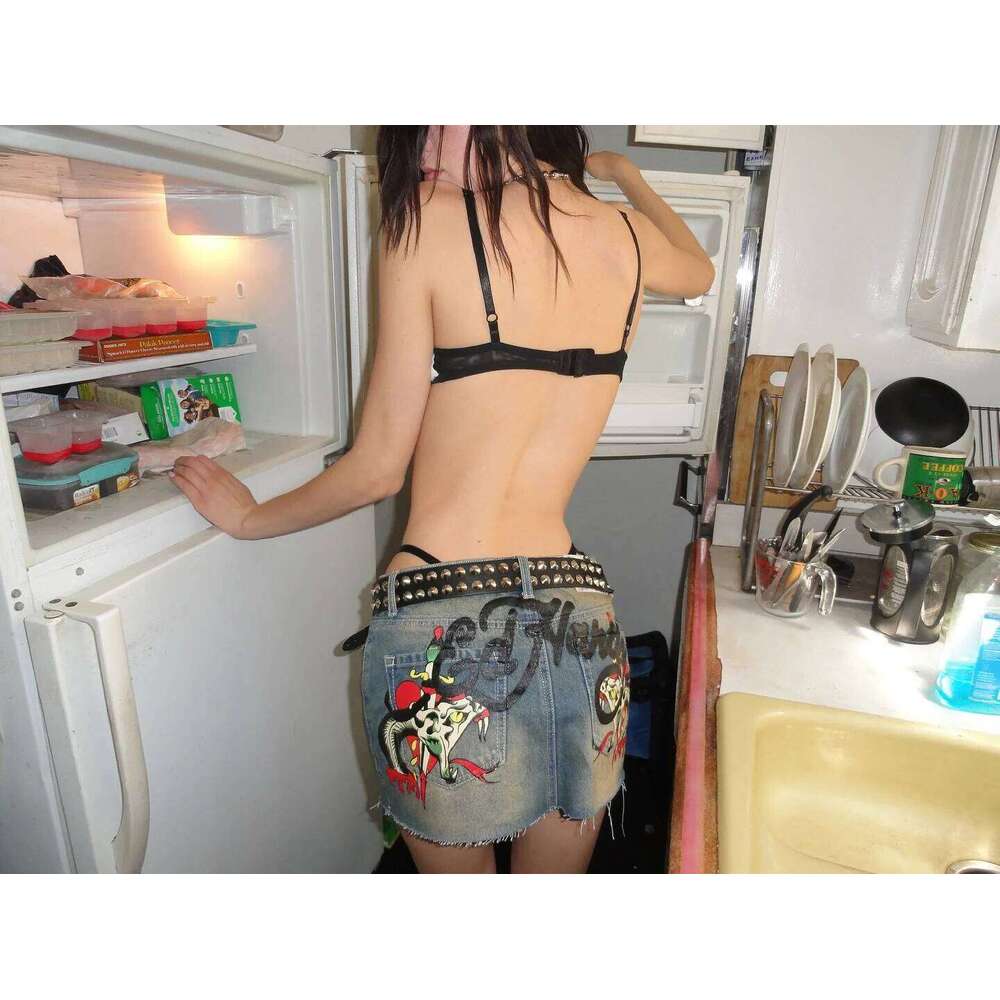 New Gothic Printed Denim Short Skirts Y2K Fashion Sexy Shiny Loose Shorts High Waist Slim Mini Women A-line Skirt Z260314