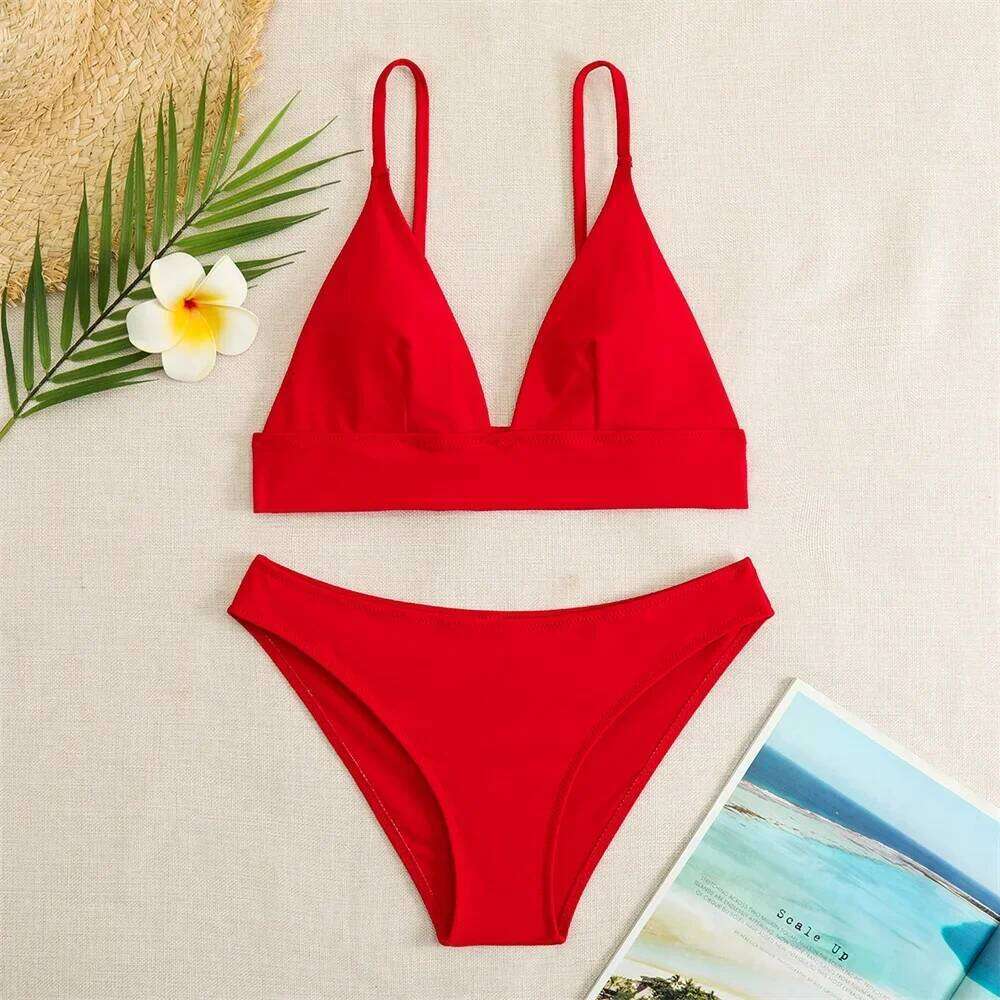 Sexy Sling Bikini Red Y2K Push Up Swimsuit Micro Triangle Vacation Swimwear Women Brazilian Beach Bathing Suits Bikinis De Mujer Y260303