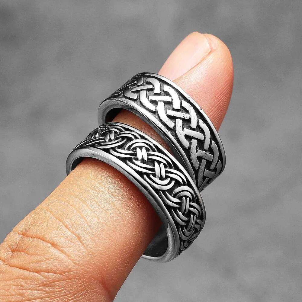 Viking Celtic Knot Men Rings Stainless Steel Simple Aesthetic Retro Punk Rock Women Jewelry Fashion Accessories Gift Wholesale H260312