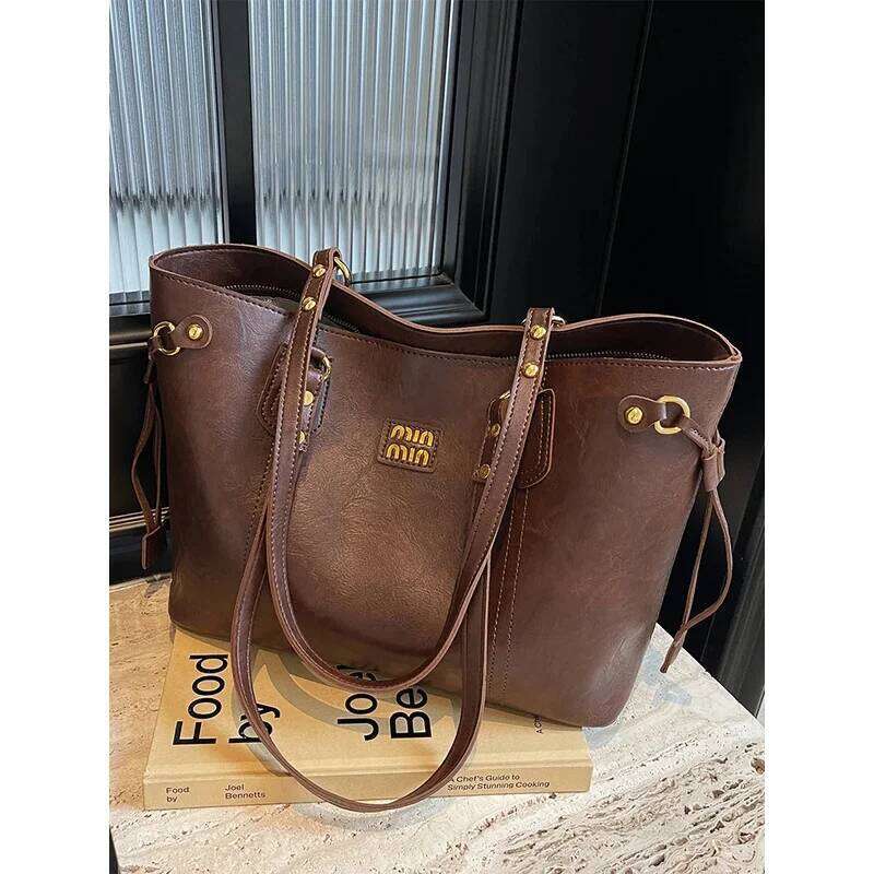 High Quality Light Luxury Simple Designer Retro Large Capacity Underarm Tote Bag Fashion Trend One Shoulder High Value Handbag XIU LAI SI