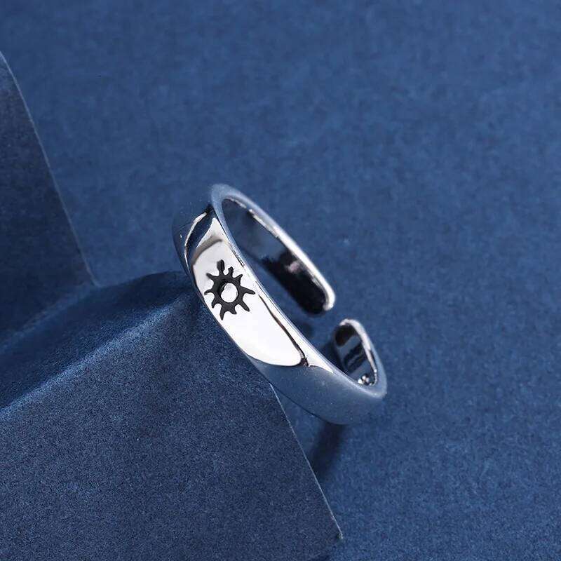 New Personality Sun And Moon Star Couple 925 Sterling Silver Jewelry Simple Exquisite Popular Opening Rings R183 H260312