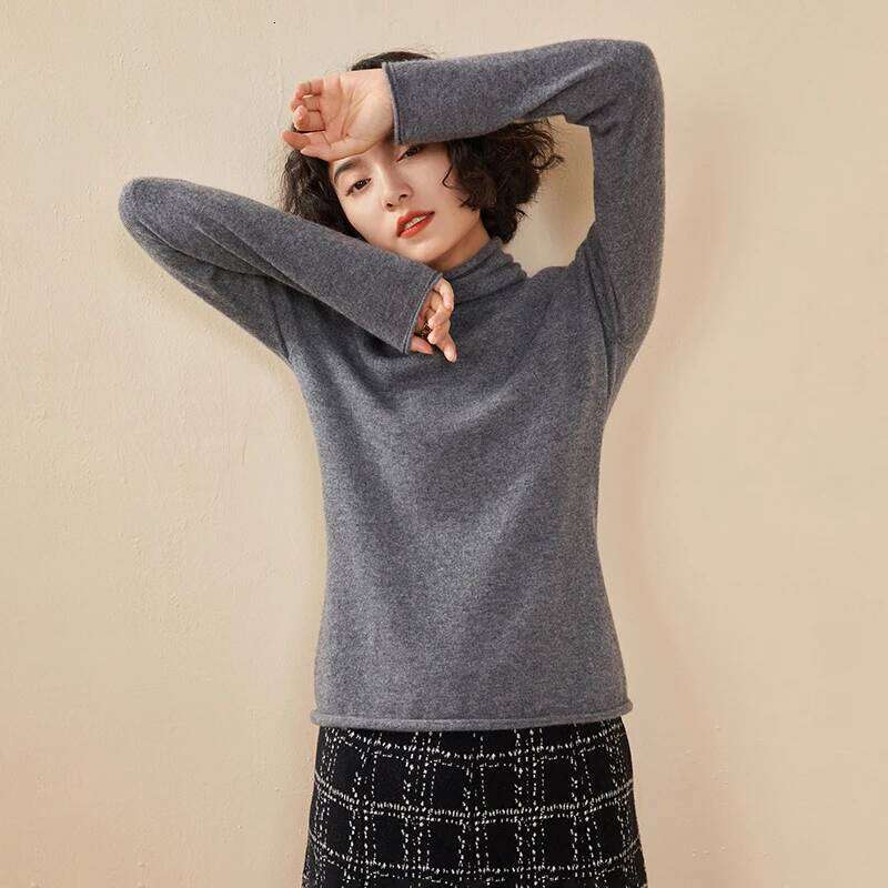 100% Cashmere Sweater For Women Turtleneck Sweaters New Knit Tops Fall Winter Warm Long Sleeve Pullover Fashion Woman Clothing Z260313