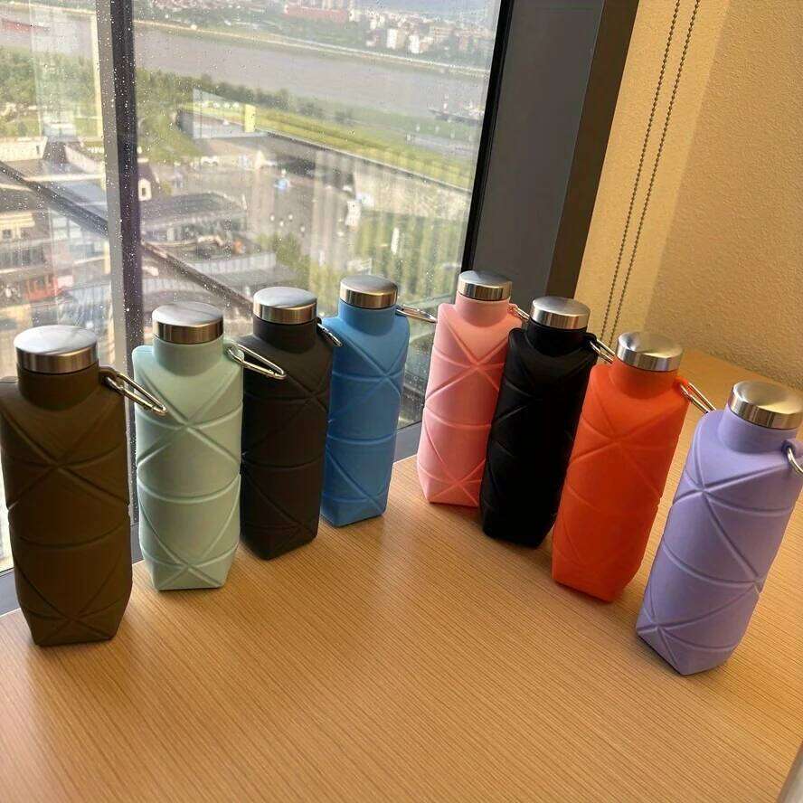Foldable Silicone Water Bottle, 700ml, Leak-Proof & Portable for Hiking, Travel, Camping. 4 Colors. Shop Now! Z260314