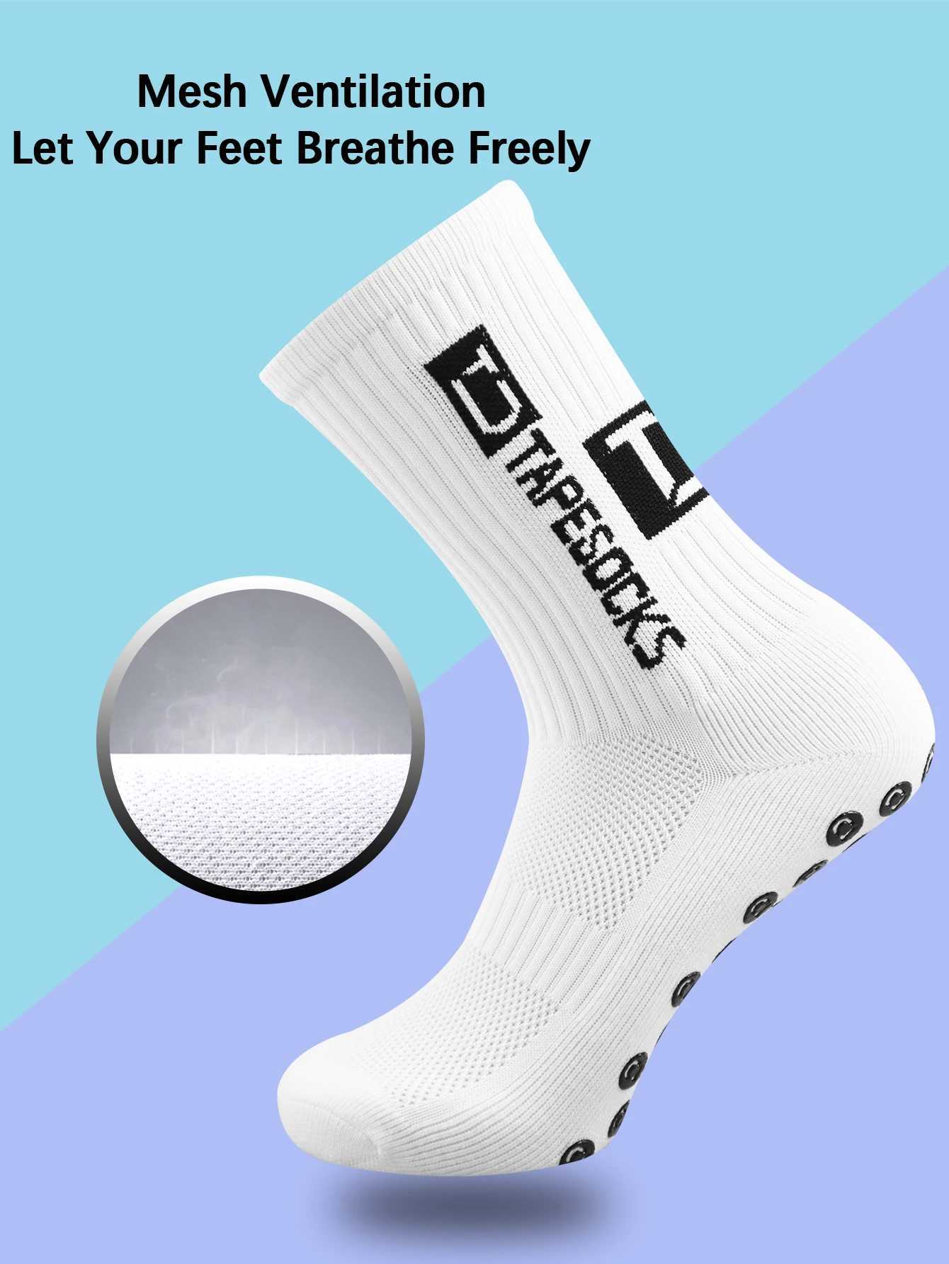 6 Pairs of football socks sports socks mens mid-calf socks silicone non-slip dot socks basketball yoga socks D260313
