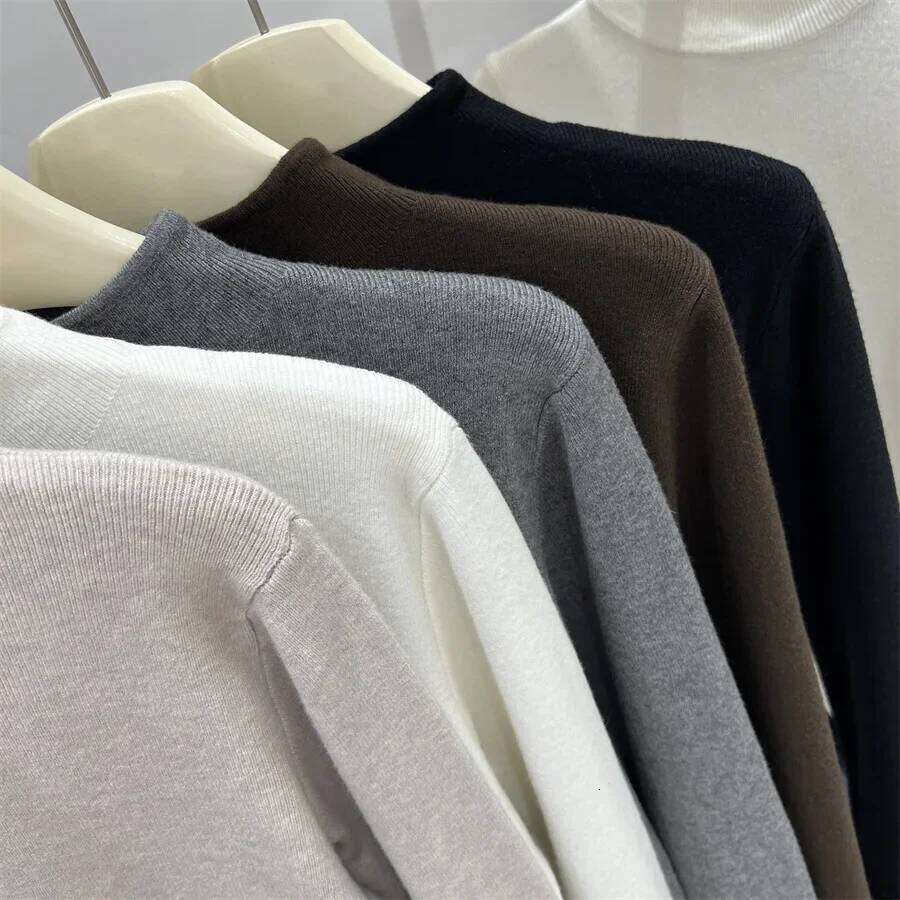 Women Warm Casual Jumpers Solid Versatile Slim Pullover Autumn Winter Turtleneck Sweater Korean Fashion Knitwear Base Layer Tops Z260313
