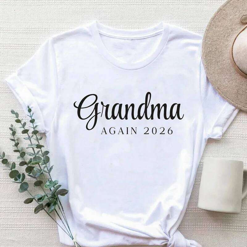 Again 2026 Shirt Custom New Grandma T-Shirt Personalized Pregnancy Announcement Tee Mother's Day Gift Z260314