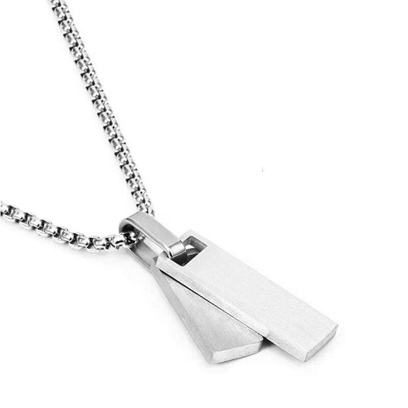 Trendy Stainless Steel Two-Tone Dog Tag Necklace Minimalist Double Pendant Sweater Chain Neck Jewelry for Men Women Casual Gift H260312