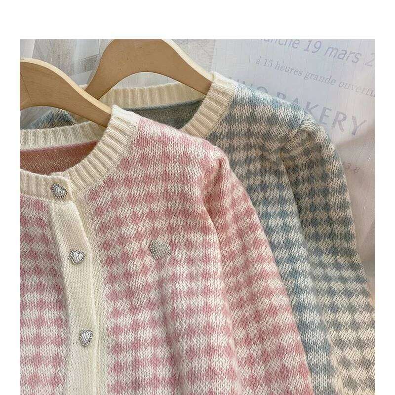 Women's Fashion New Korean Long-sleeved Knit Sweater Cardigans Outwear Coat Z260314