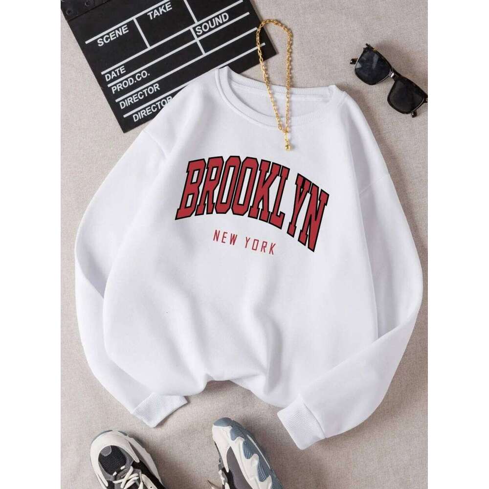 Brooklyn New Work Printed Hoodies Women Cotton Colorful Clothes Basic Trend Hooded Tops Be Durable Harajuku Hoodie Womens 26Y0313