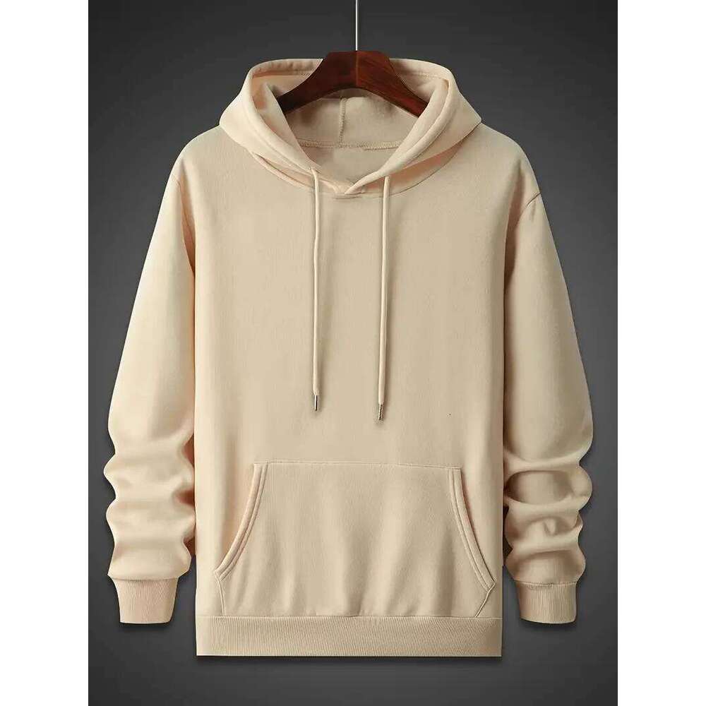 Men's autumn and winter casual loose plus size rose print fleece warm long sleeved hooded sweatshirt pullover Z260314