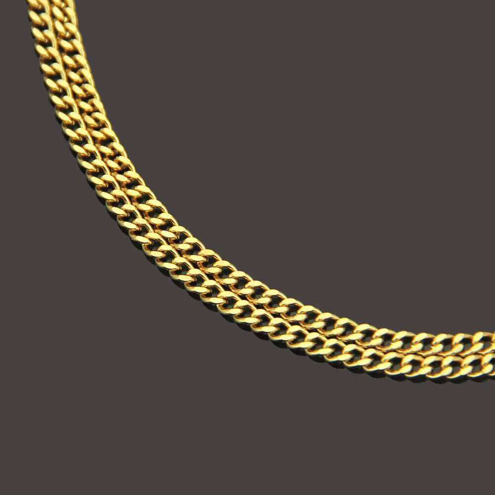 Fashion New 3MM Cuba Chain Men Stainless Steel Gold Color Long Necklace For Women Jewelry Gift Collar Hombres H260312