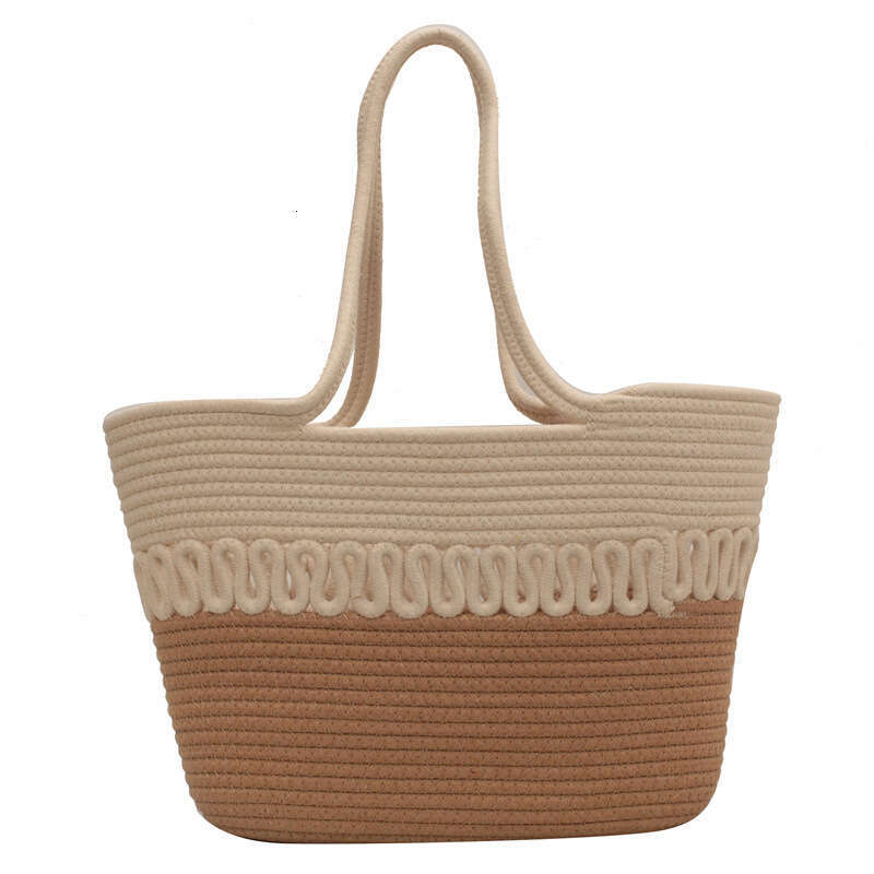 Single Shoulder Hollow Summer Woven New Large Capacity French Style Straw Beach Vacation Bag For Women
