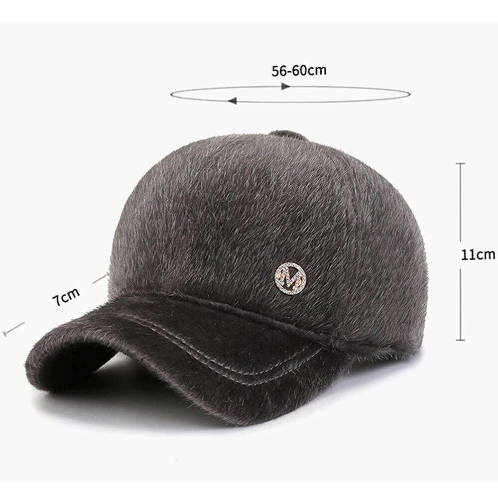 FS Gray Purple Warm Plush Winter Baseball Caps For Men Luxury Brand Women Hats Outdoor Windproof Golf Hat Casquettes Hommes 2026 Z260313