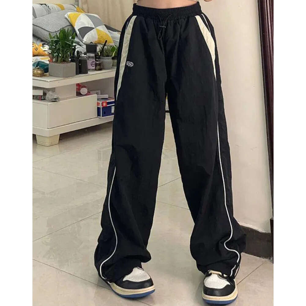 Long Retro Fashion Womens Extra Large Elastic Waist Pocket Y2K Wide Leg Pants Casual Street Bag Trousers Z260314