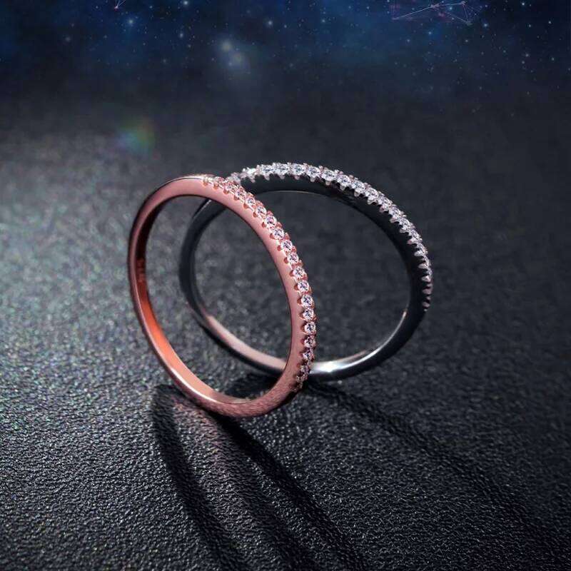 925 Sterling Silver Simple Elegant Ring for Women Wholesale Dazzling Clear CZ Stackable Finger Rings Wedding Statement Jewelry H260312