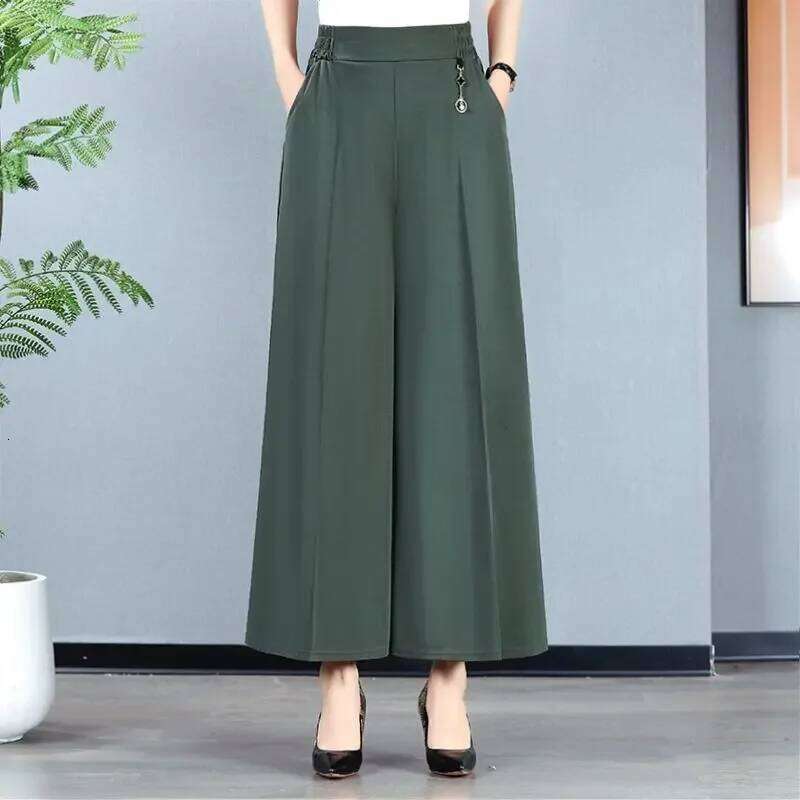 High Waist Wide Leg Pants Mom Style Loose Fit Nine-Tenths Slimming Female Fashionable Long Trousers from Mainland China