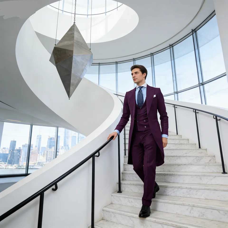 Mens Slim Fit Double Breasted Suit Vest and Pants Set for Wedding Groom Tuxedo Elegant Rose Red Business Party 3 Pcs M260313