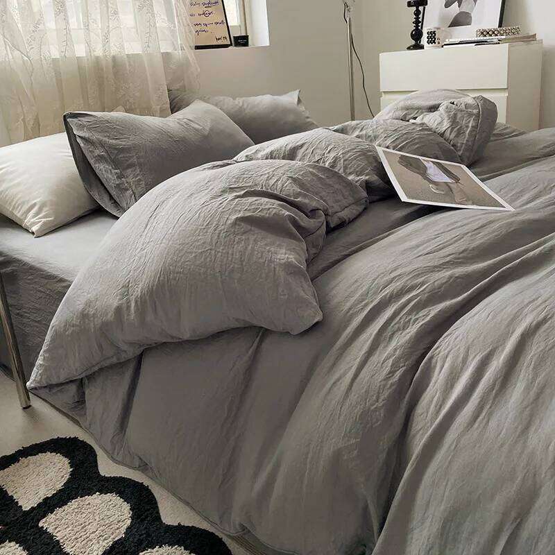 Pure color washed cotton four-piece set bedding H260312 - view 7