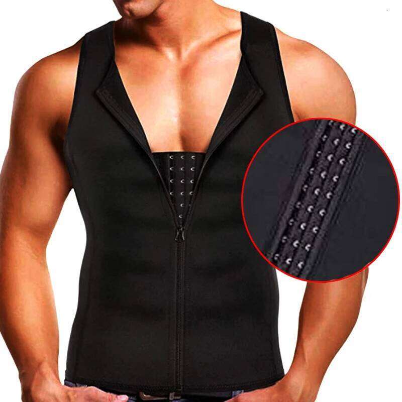 Men Compression Vest for Slimming Sauna Sweat Body Shaper Tight Undershirt Tummy Control Girdle Weight Loss Waist Tops 26Y0313