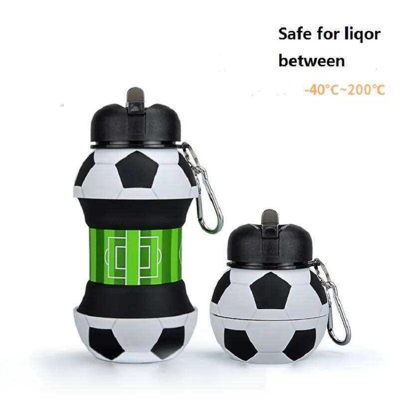 Soft Silicon Sports Bottle Water Basketball Soccer Ball BPA free for Kids Gift Father's Holiday Free Shipping Z260314