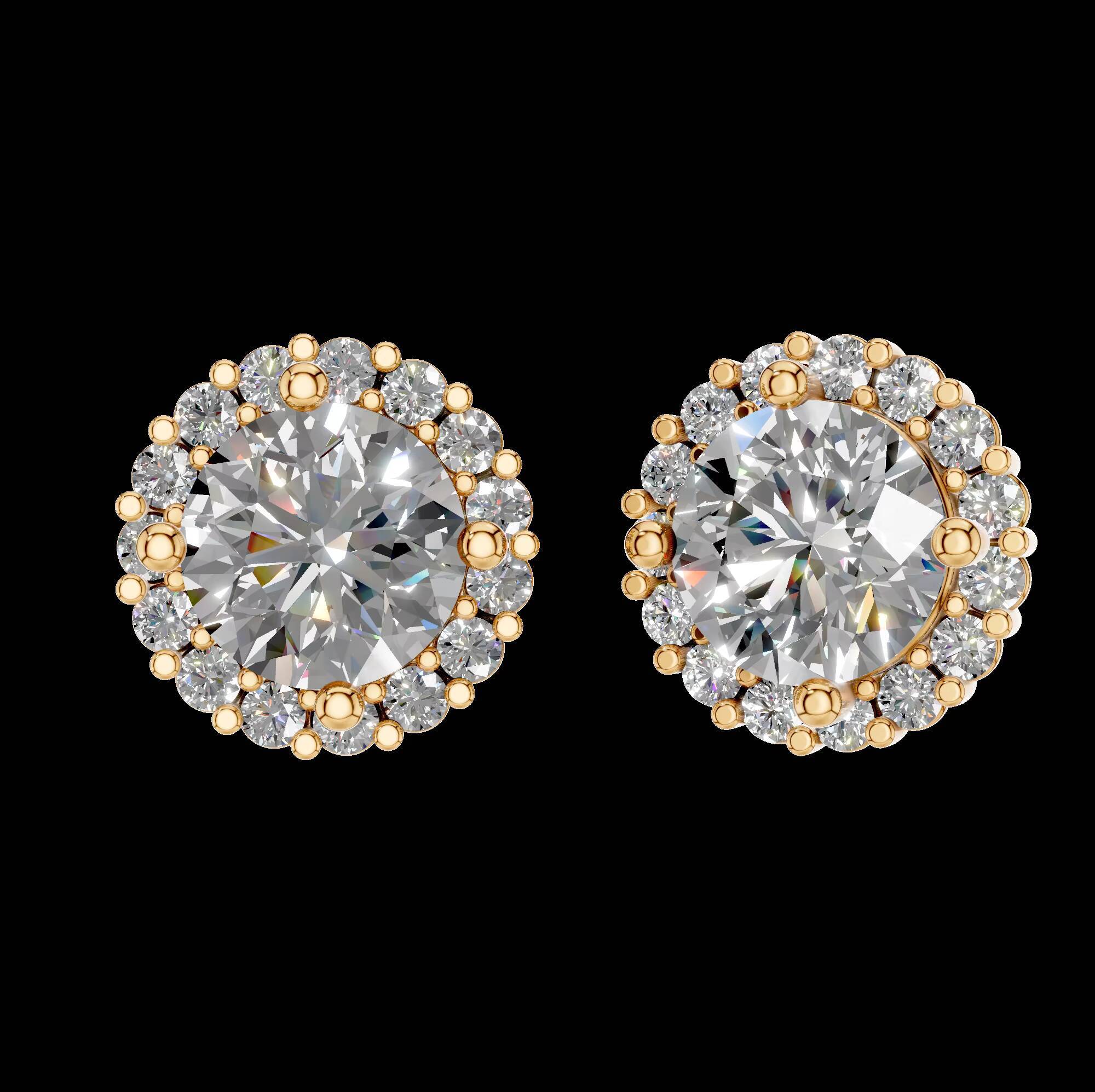 Classic VVS D Moissanite Solitaire Halo Stud Earrings 925 Sterling Silver Rhodium Plated 320ct 32 Stones Brilliant Cut Trendy