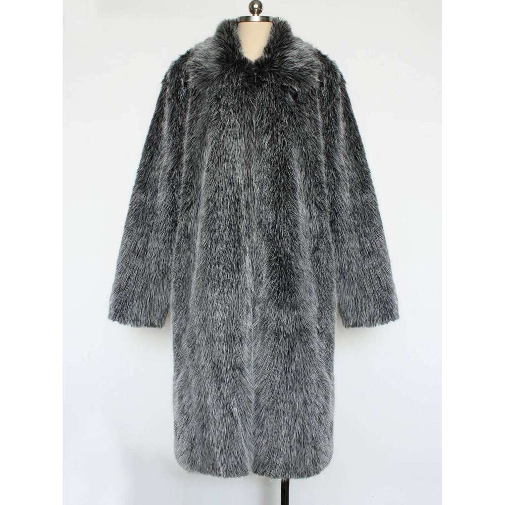 Men Faux Fur Coats Long Jackets Turn Down Collar Coat Thick Warm Streetwear Jacket Work Casual Outerwear Autumn Winter 2025 Z260313