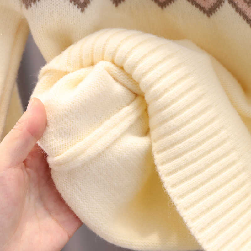 Pullover Girls' Thickened Sweater Autumn/Winter New Pullover Knitwear Trendy and Stylish Round Neck Children's Clothing for Older Kids