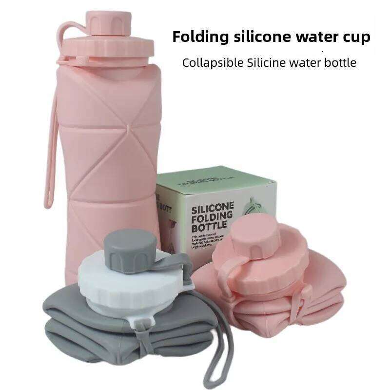 Portable folding outdoor sports silicone travel bottle, extendable and convenient water kettle Z260314