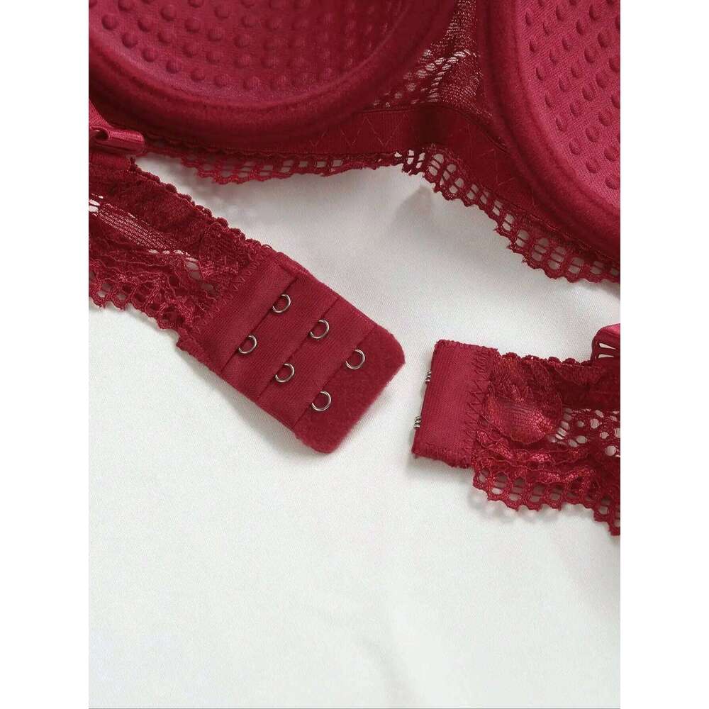 Viomisha Sexy Lingerie Lady Push Up Bras Transparent Floral Underwire Intimate Pretty Lace Underwear Panty Set