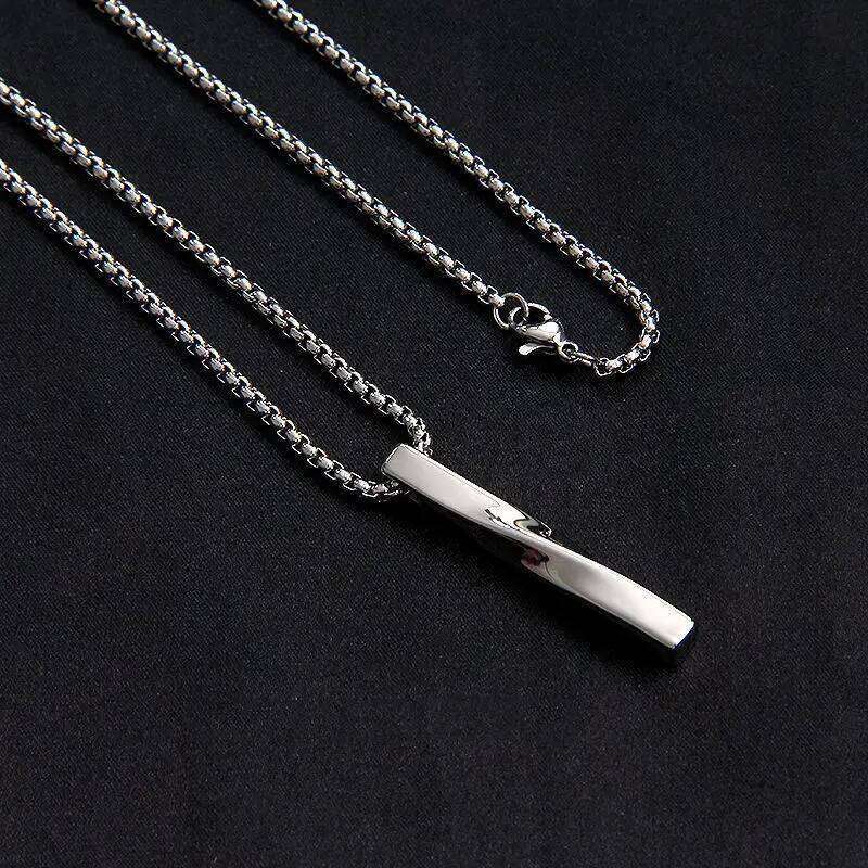 men's Necklace Spiral Pendant INS Trendy Minimalist Personality Silver Color Stainless Steel Chain hip-hop Jewelry Party Gifts H260312