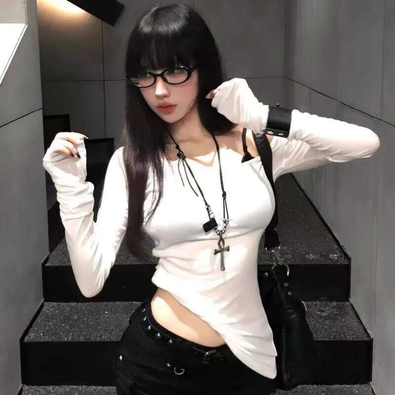 Women Punk Y2K Retro Metal Cross Pendant Necklace Girls Gothic Black Rope Long Sweater Chain Fashion Party Jewelry Gifts H260312