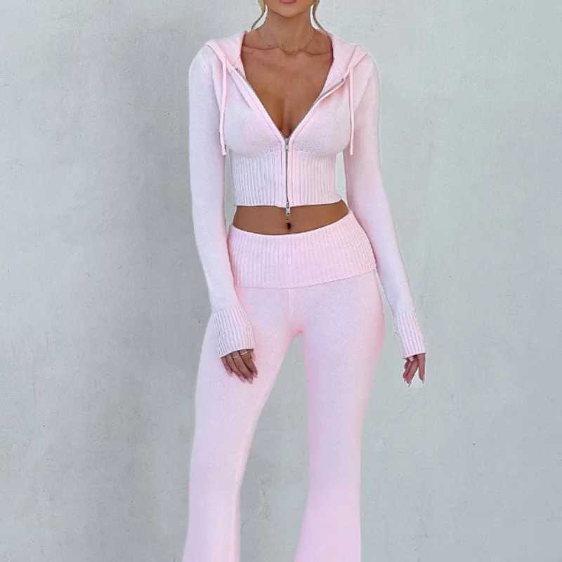 Spring New Womens Clothing Slim-fit Short Hooded Top Casual Pants Fashion Suit Womens Two-piece Set M260313