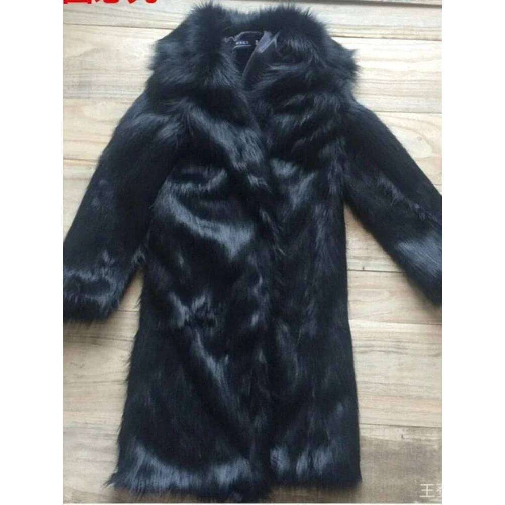 2020 Autumn and Winter Large Lapel Long Faux Fur Jacket fashion thicken Men's Overcoat Mens Clothing Z260313