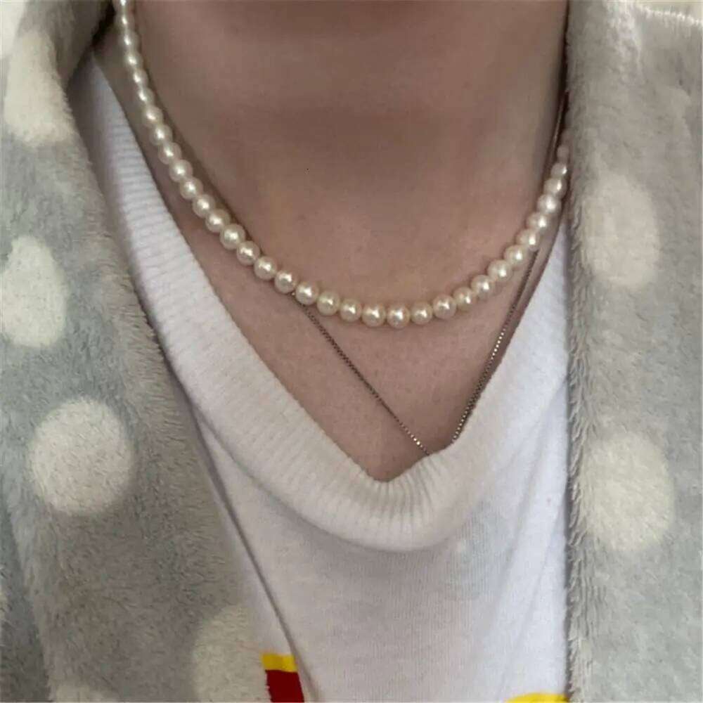 Pearl Simple Handmade Strand Bead Necklace 2022 New Trendy Men Jewelry for Women Girls Wedding Banquet Necklaces H260312