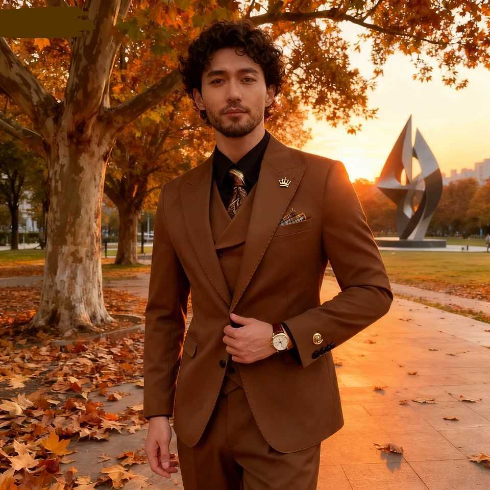 Mens Wedding Tuxedo 2025 Best Selling Peak Lapel Single Breasted Formal Smoking Suit for Groomsmen Dance M260313