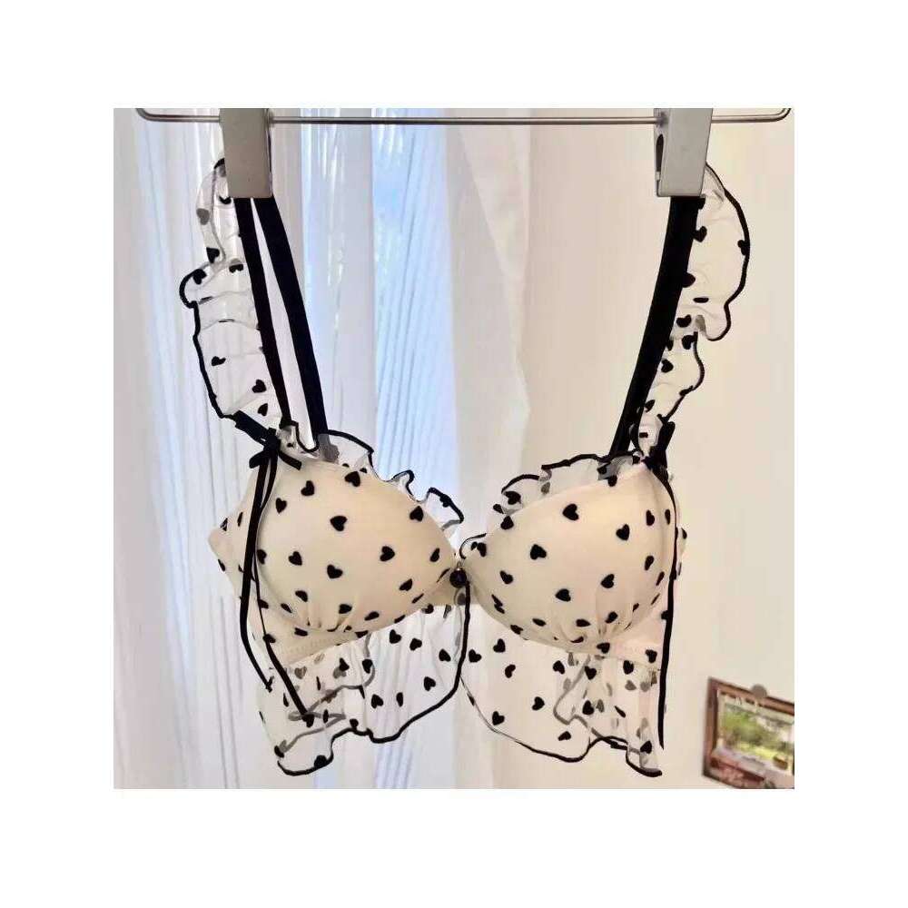 Japanese Mesh No-wire lace Underwear set Women's small breasts gather sexy pure desire sweet cute bra Panty SET TUSHY