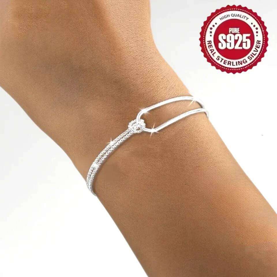 New S925 Silver Plated Bracelet Soft Chain Winding Design Fashion Simple Jewelry Women's Party Wedding Luxury Accessories Gift Z260313