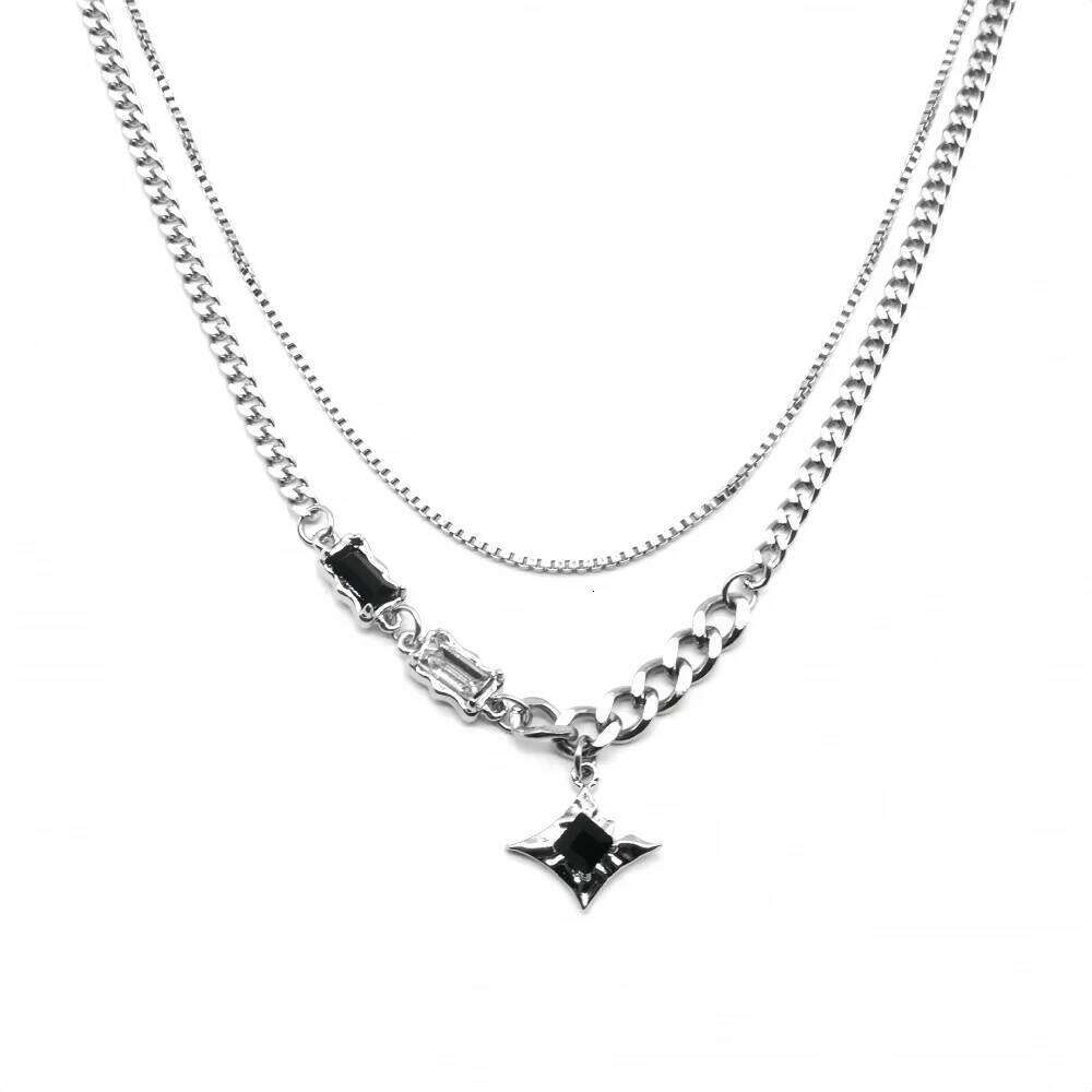 Simple Multilayer Clavicle Chain Men Retro Zircon Stars Pendant Necklace Fashion Design Women Jewelry H260312