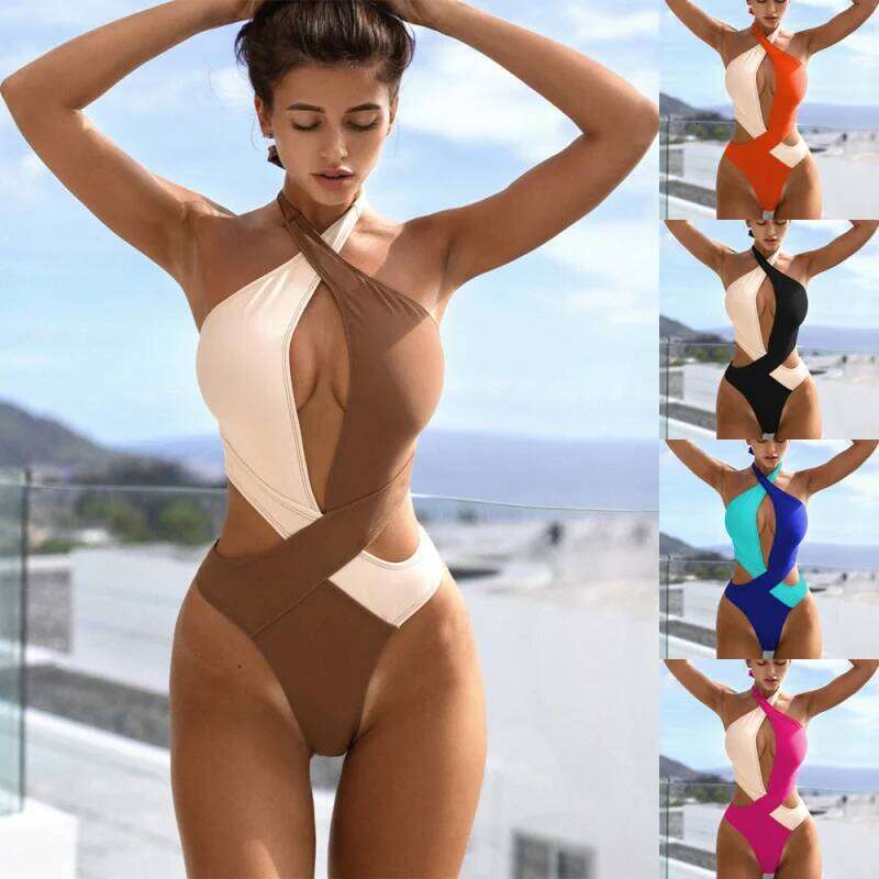 Women's New One-Piece Swimsuit Cross Bikini Swimsuitbikini6459 Y260303