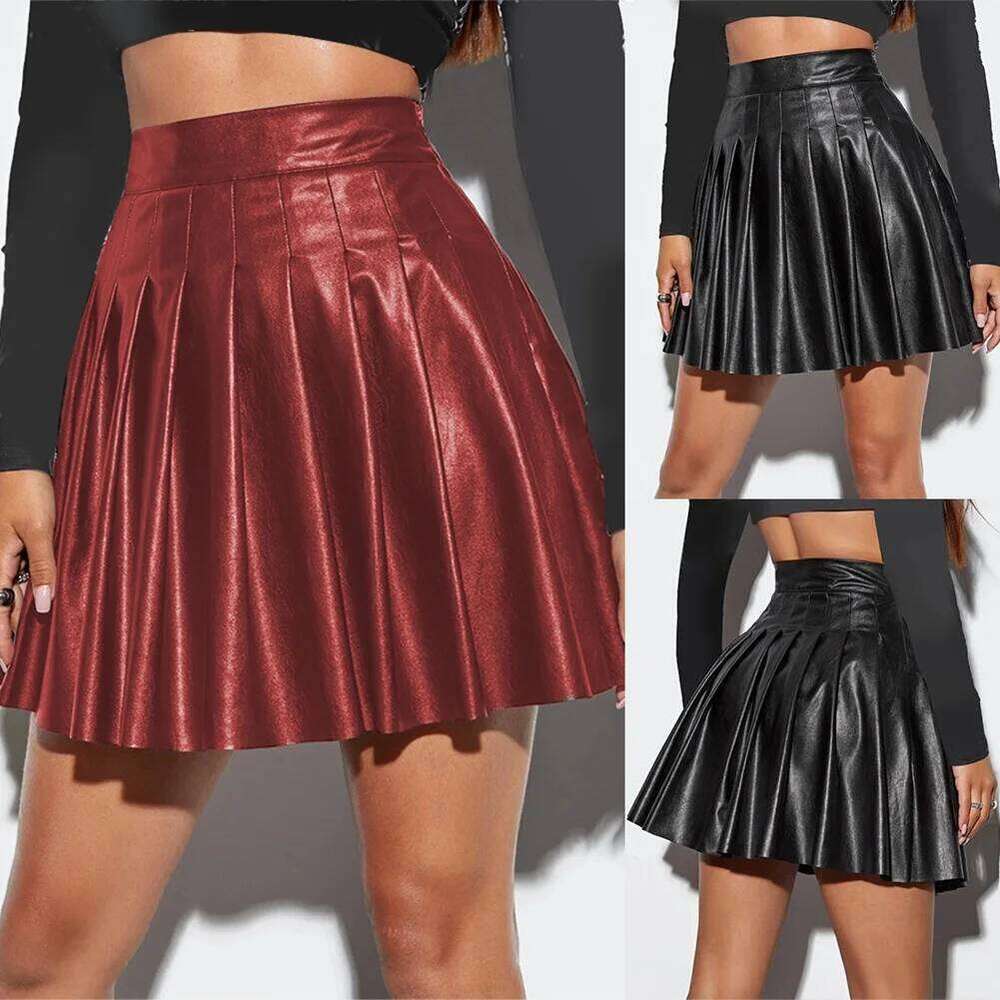 Women Skirts High Waist High-quality PU Sexy Versatile A-Line Attractive Comfortable Faux Leather Comfy Fashion Z260314