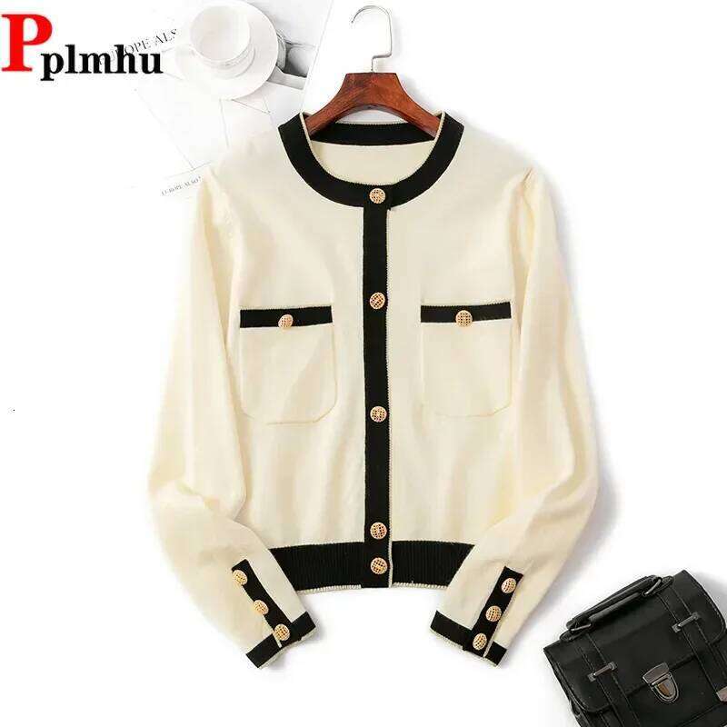 Women O-neck Knitted Sweater Cardigan Korean Fashion Long Sleeve Abrigos New Casual Single Breasted Knitwears Sueter Coats Tops Z260313