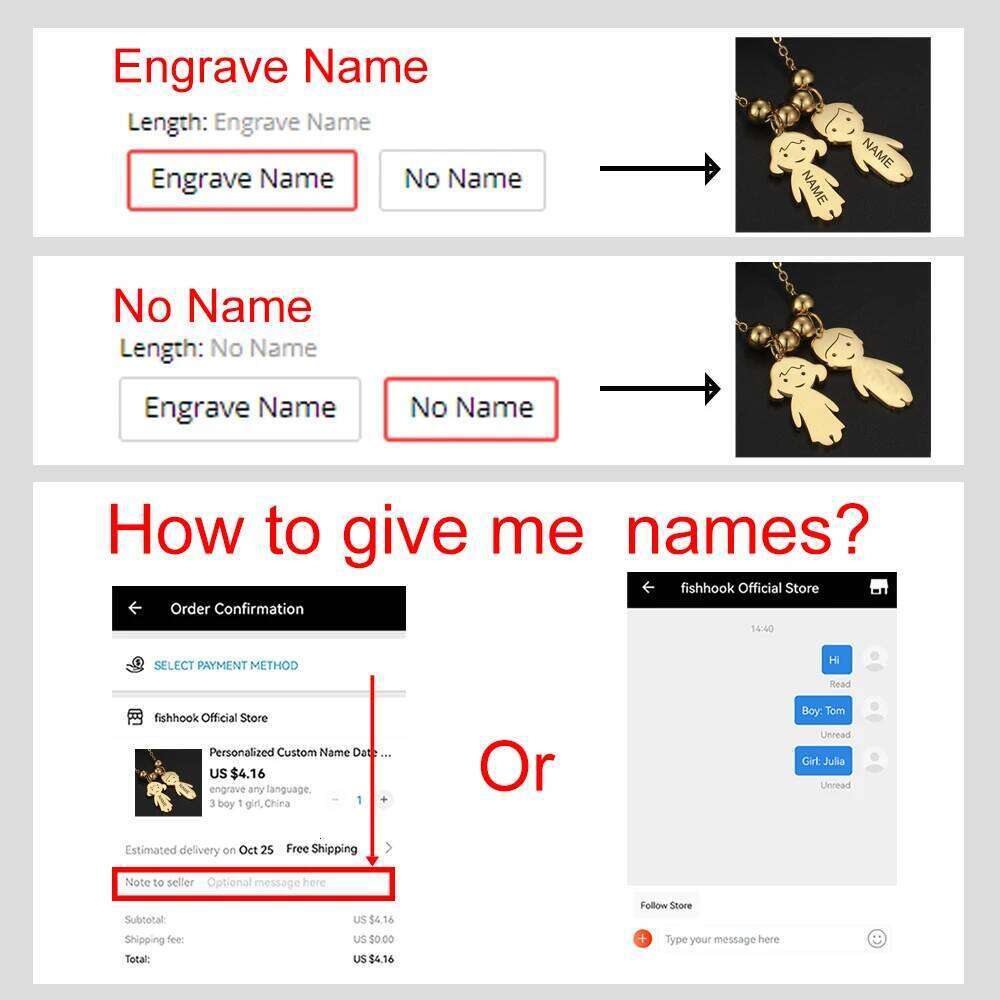 Personalized Necklace Custom Chain Name Family Gift For Women Men Couple Boy Girl Kid Dog Cat Pendant Stainless Steel Jewelry H260312