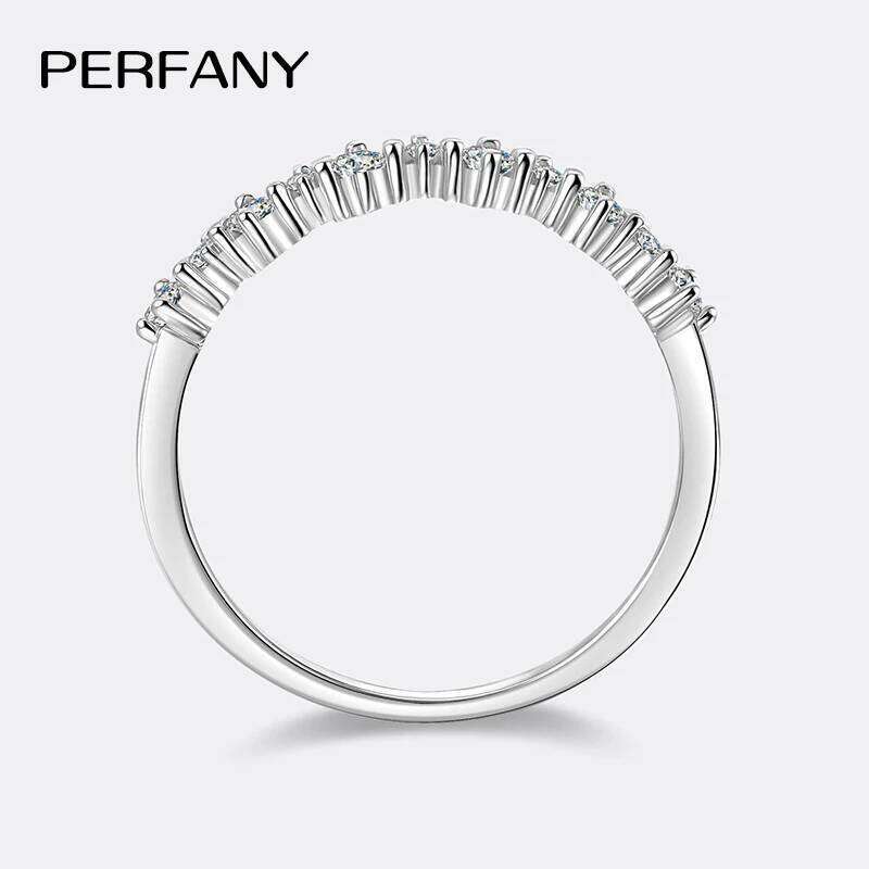 PERFANY 0.41CT Moissanite Eternal Ring for Women S925 Pure Silver Plated 18K White Gold Laboratory Diamond Fashion Jewelry H260312
