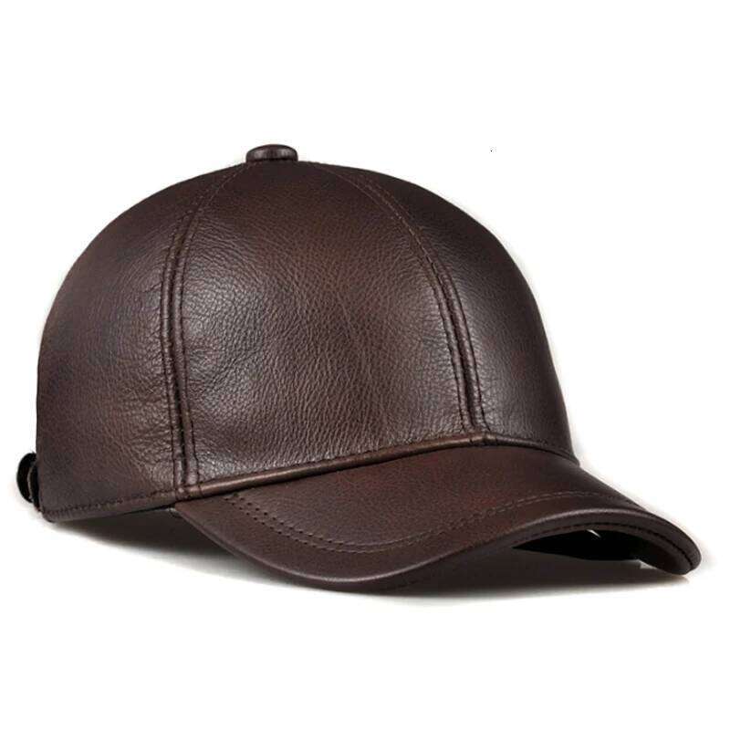 Sales Winter men brown/black Color Real Leather Baseball Caps Men Ladies Youth Duck Tongue Wamr Hats Hip Pop Bonnet Femme Z260314