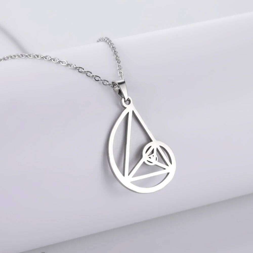 Skyrim Fibonacci Spiral Circle Triangle Golden Ratio Geometry Pendant Stainless Steel Women Choker Necklace Jewelry H260312