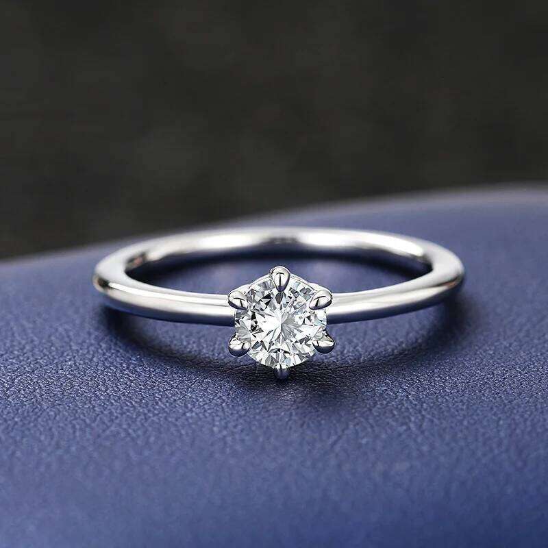 Huitan 5/6.5MM Cubic Zirconia Rings Simple and Elegant Women's Accessories for Engagement Wedding Hot Sale Statement Jewelry H260312