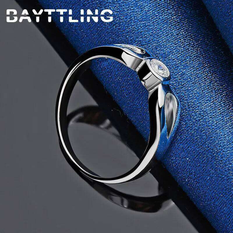 Fashion 925 Sterling Silver 2 Drops Round Zircon 7/8/9/10# Ring For Women Charm Wedding Gift Jewelry Accessories H260312