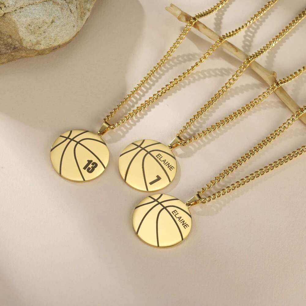 Ball Basketball Necklace Personalized Custom Name Gift For Women Men Boy Kid Father Day Dad Stainless Steel Pendant Jewelry Punk H260312