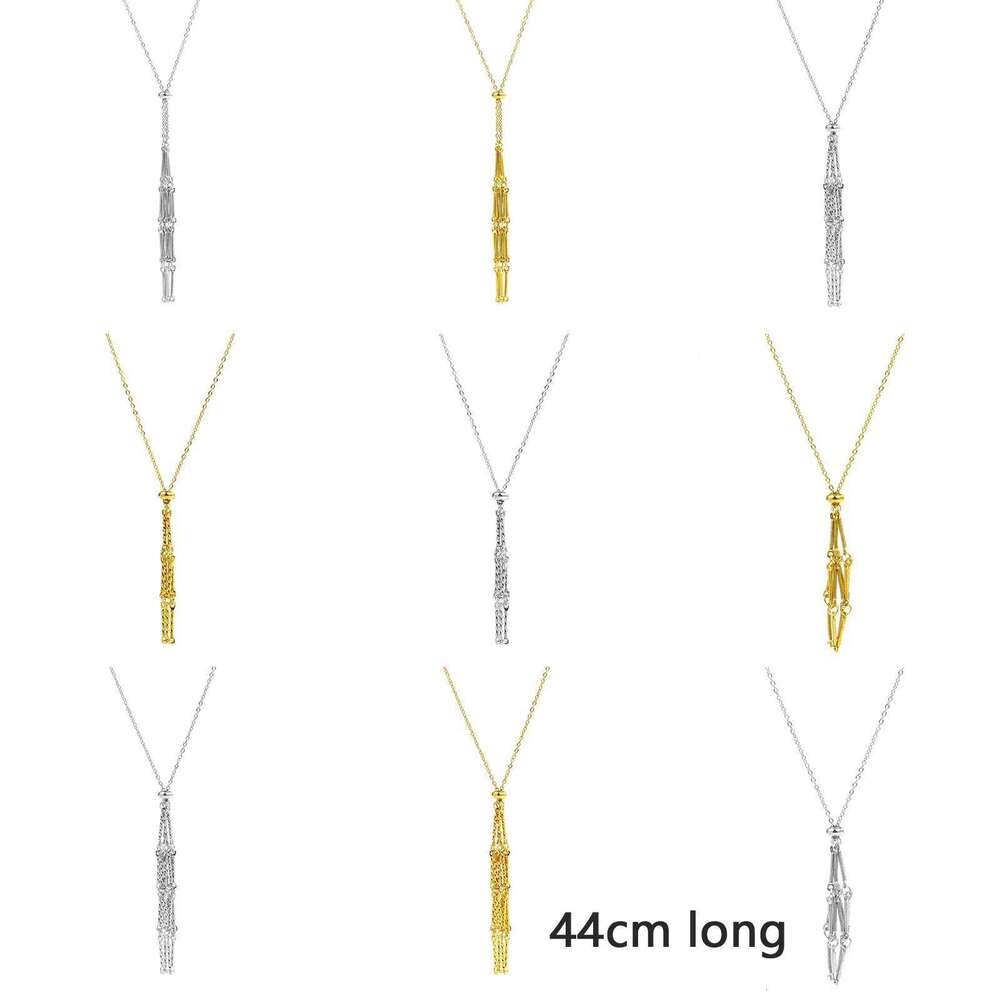 1PC Stainless Steel Crystal Cage Necklace Metal Chain Stone Collect Net Holder Necklac Adjustable For Diy Jewelry Findings 44cm H260312