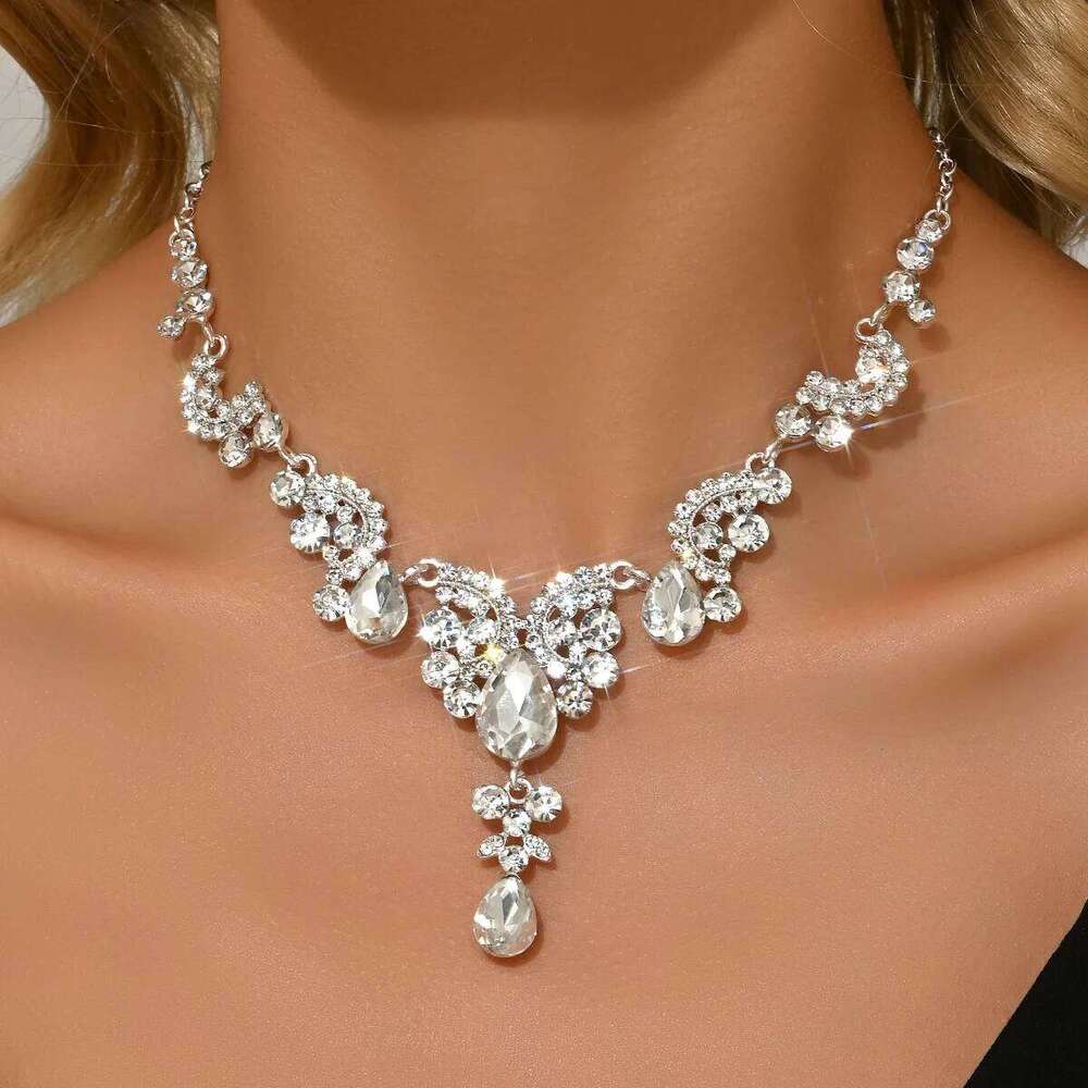 1PC Women's Fashion Water Drop Pendant Necklace Jewelry Light Style Suitable for Date, Party, Festival Gift-2167 H260312